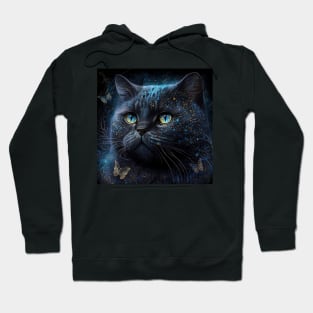 Black Elegant British Shorthair Hoodie